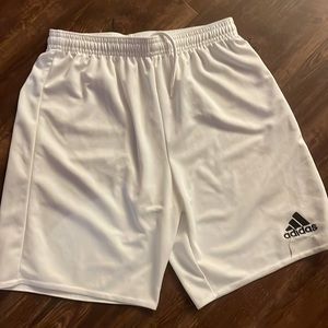White Adidas athletic shorts